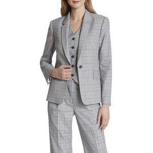 TAHARI ASL Plaid Double Breasted Jacket